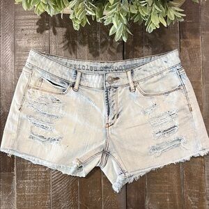 Articles of Society Madre Distressed Denim Shorts Storm Wash - size 27